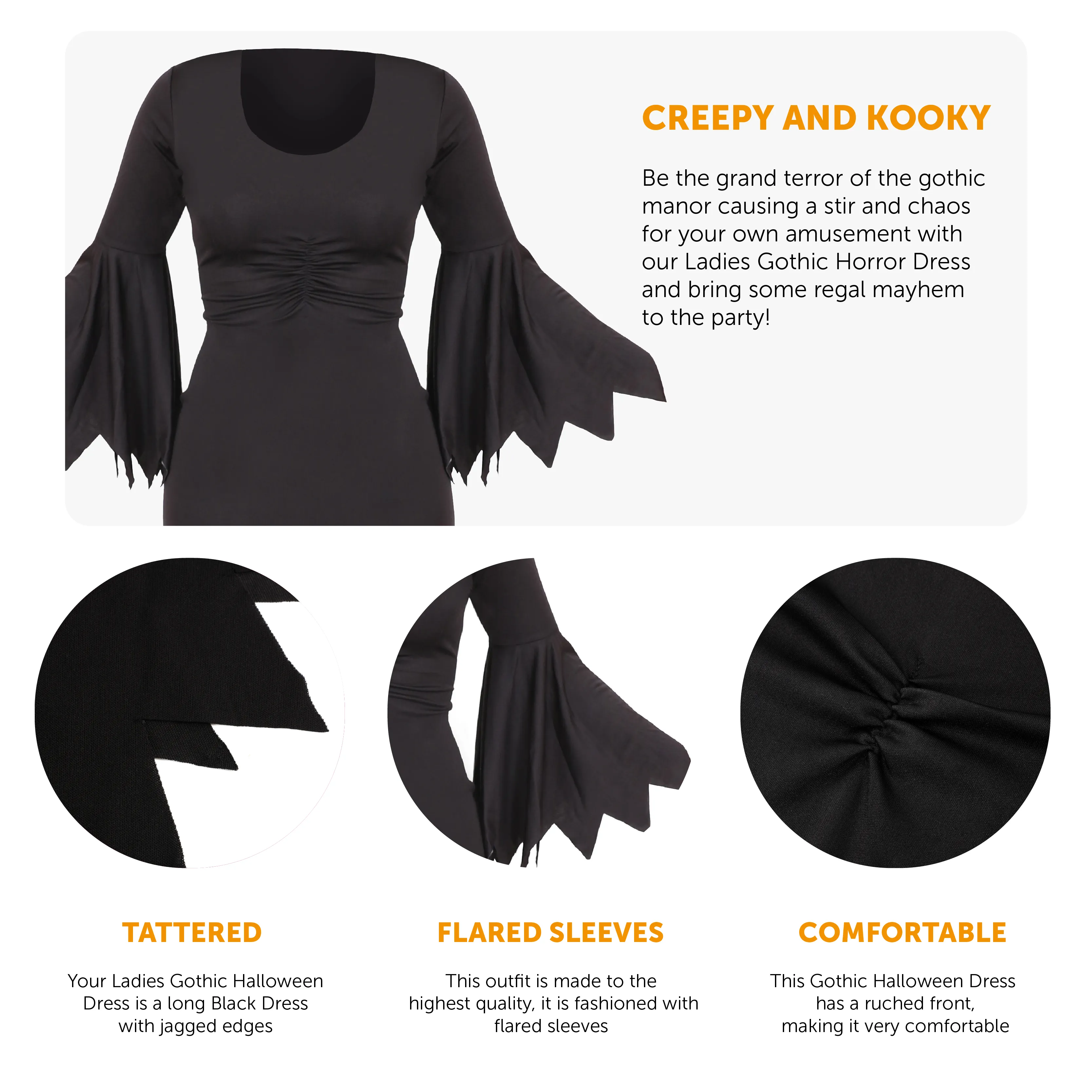 Gothic Black Vampiress Dress