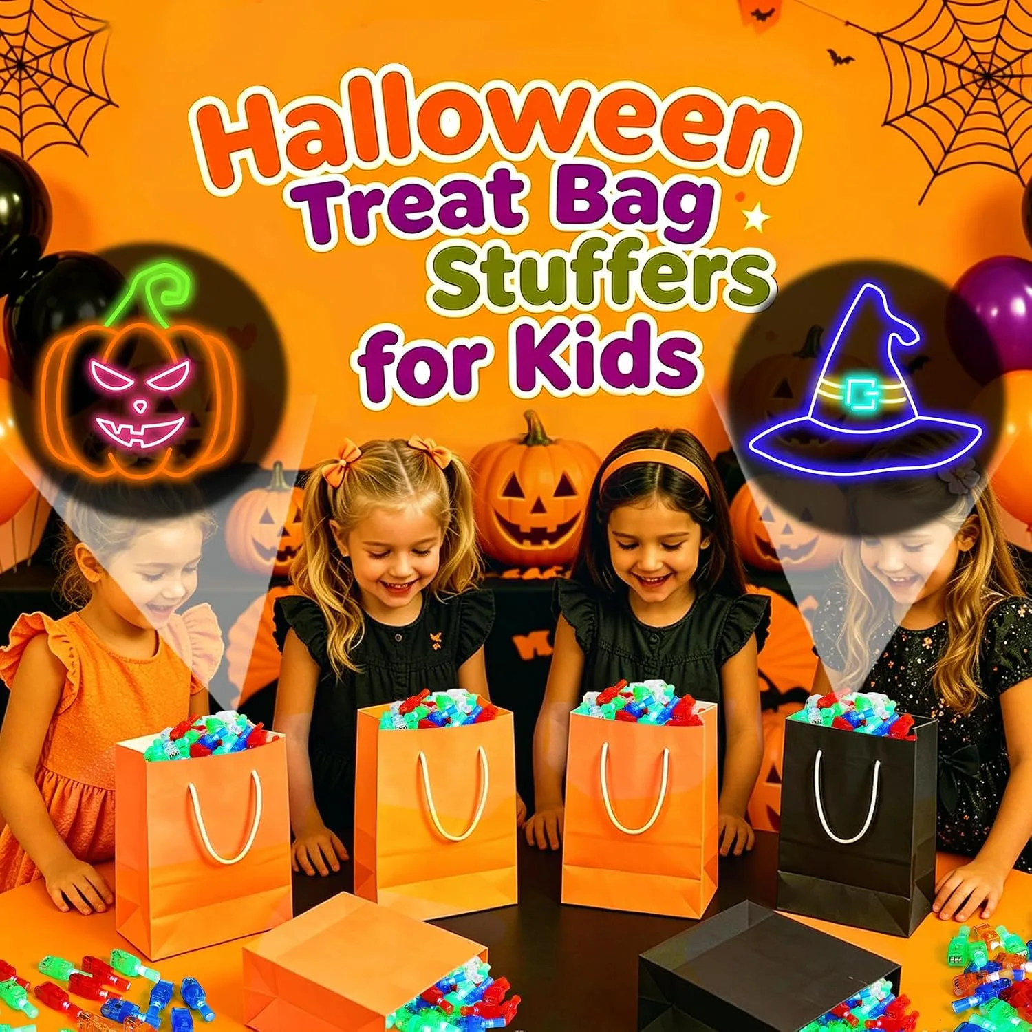 36 Pack Halloween Finger Lights, LED Projection Glow Toys for Kids
