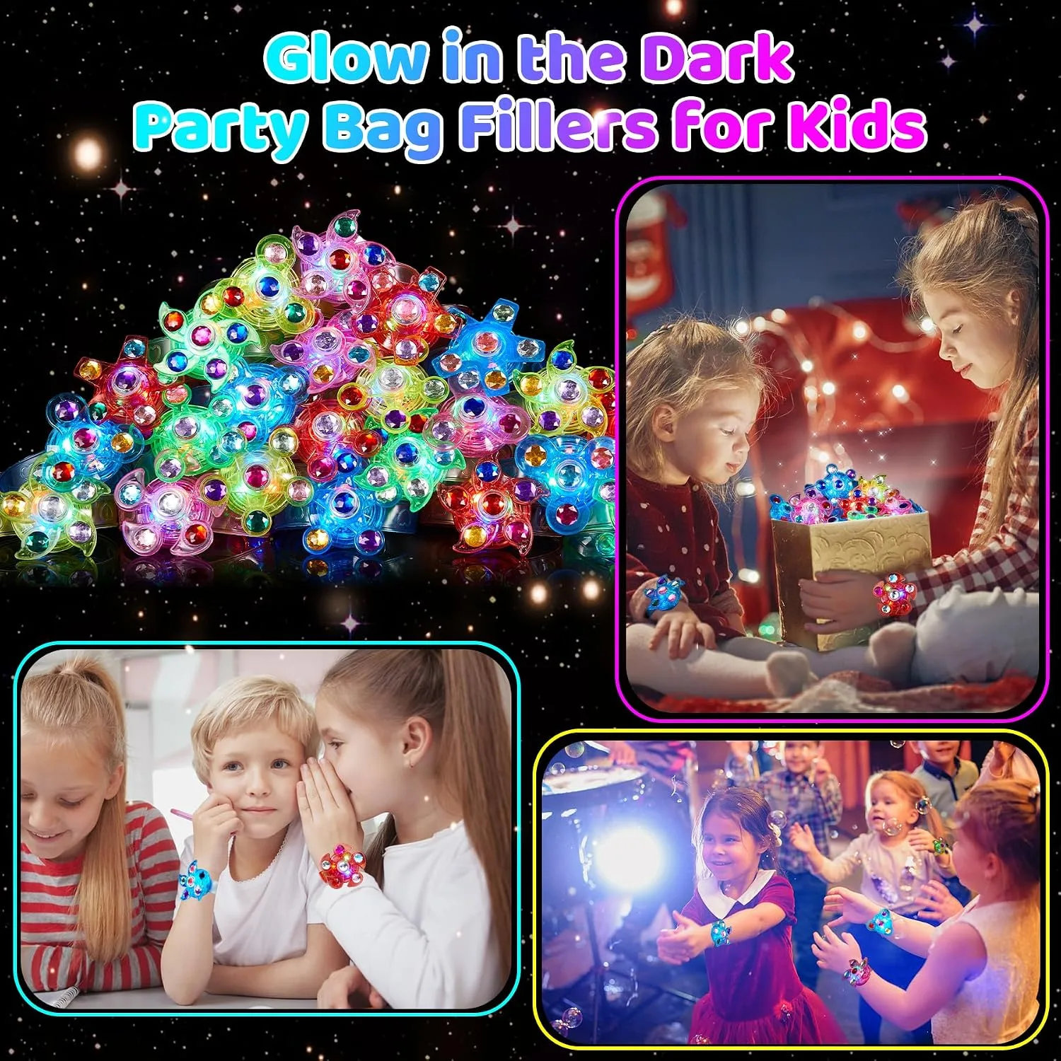 12 Pack LED Light Up Bracelets Party Bag Fillers for Kids Classroom Prizes Glow in The Dark Party Supplies Birthday Easter Egg Hunt Gifts for Kids