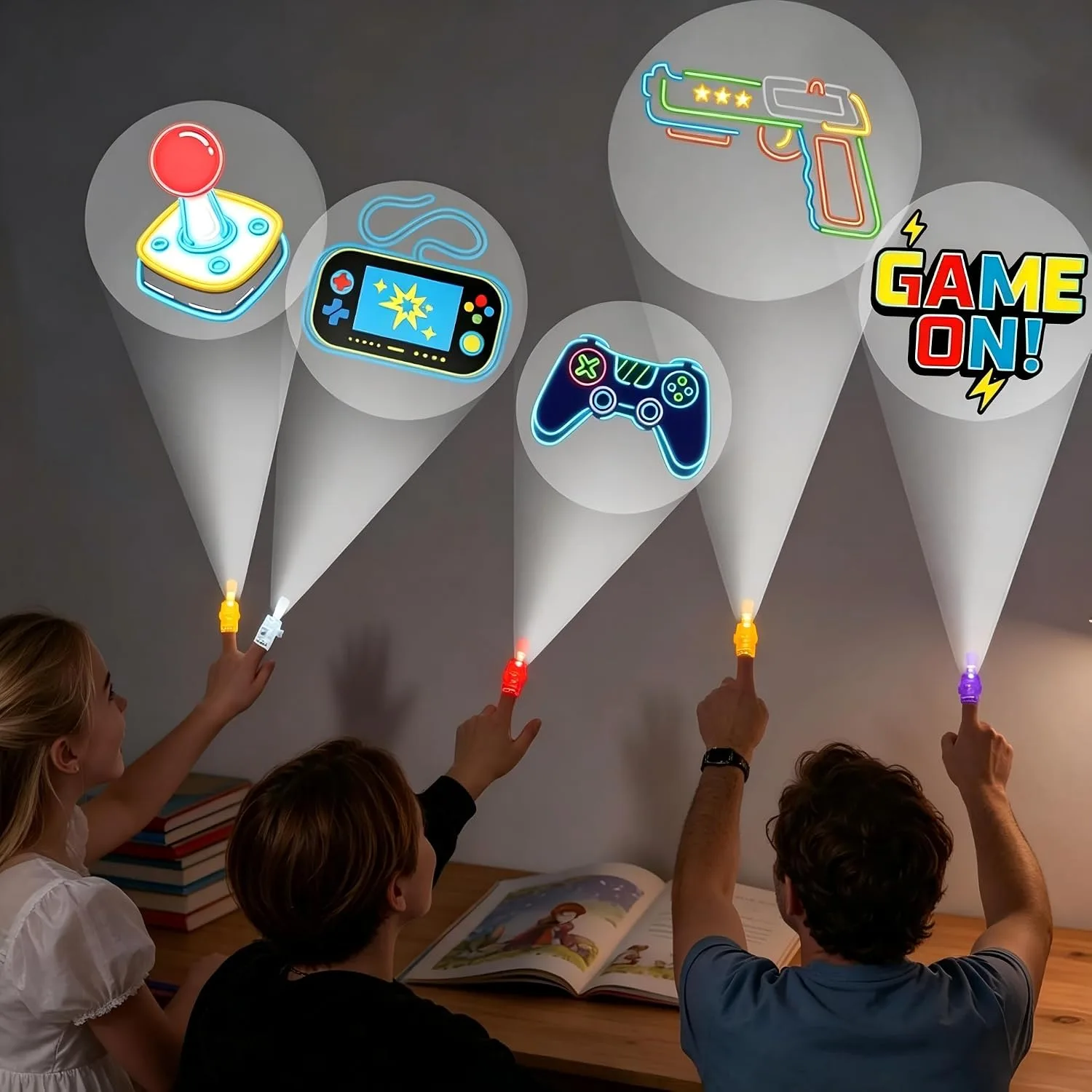 24 Pcs Gaming Party Bag Fillers, LED Light Up Finger Lights Toys, Video Game Party Favors, Glow in The Dark Rave Accessories for Boys Girls, Goodie Bag Fillers for Kids Birthday Gift