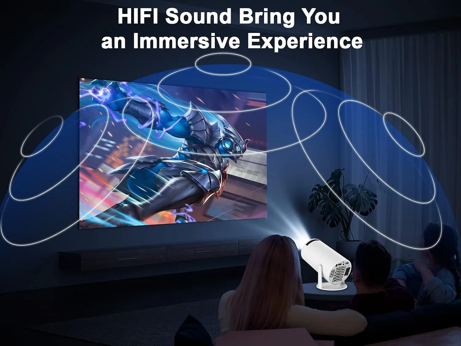 Magcubic Portable 4K Projector with WiFi6, BT 5.0, Android OS 11.0, YouTube Pre-Install, All-Round Design, 130 Inch, 360° Flip