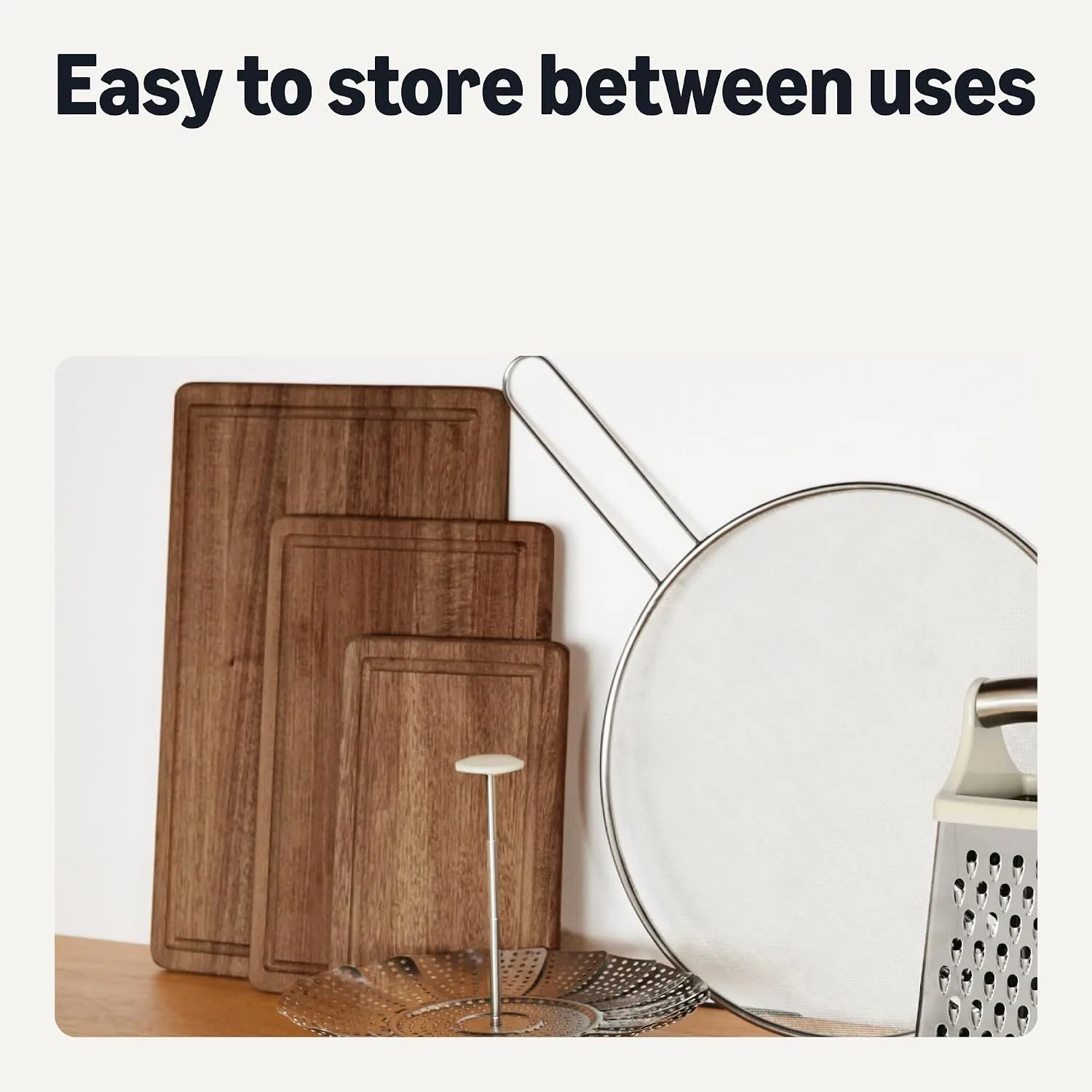 Amazon Basics Wooden Chopping Boards, 3-Piece Set, Acacia Wood Pre Oiled